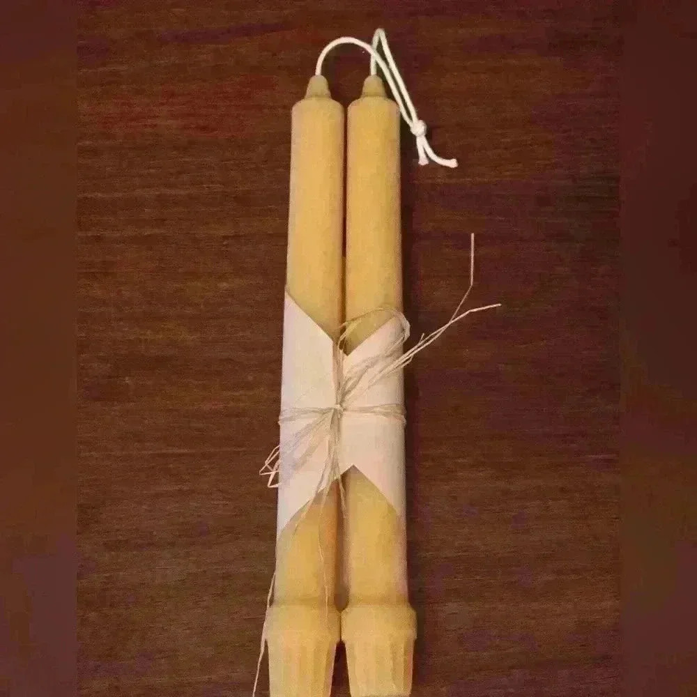 Hand Crafted 100% Beeswax Candles Colonial Pair Made in Selwyn Township, Ontario
